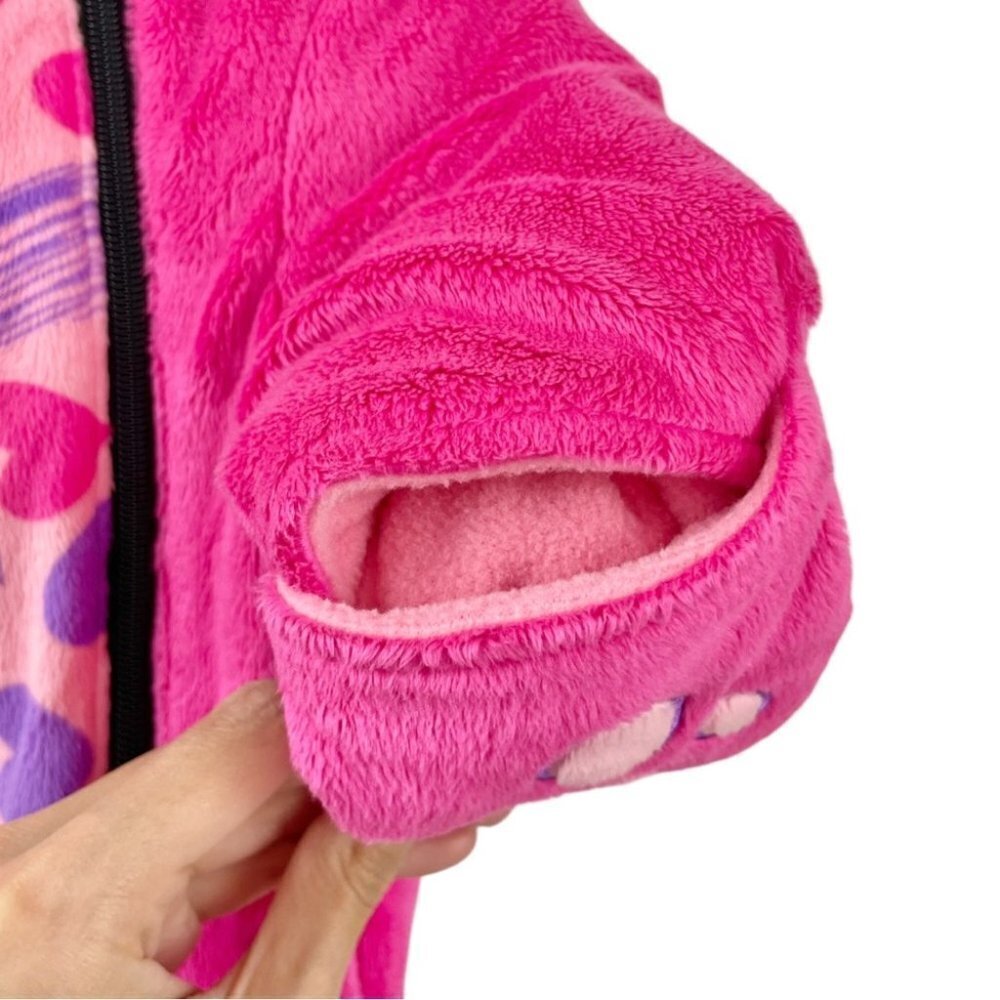 ** Disney Minnie Mouse Bright Pink Super Soft Fleece Footed Hooded 1Pc Size 0-3M - Picture 5 of 8